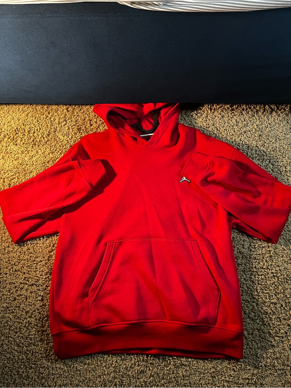 Jordan Red Short-Sleeve Crewneck Hoodie
